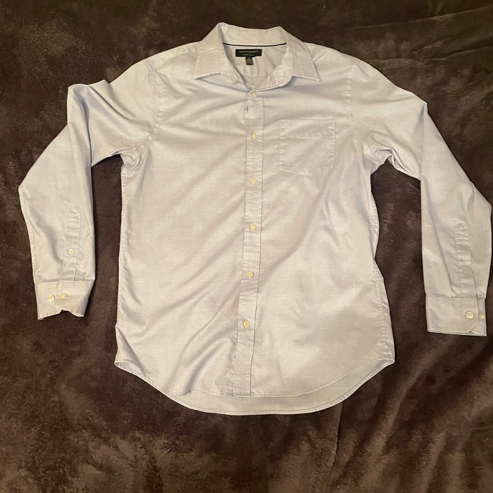 BANANA REPUBLIC mens medium blue and white dress shirt